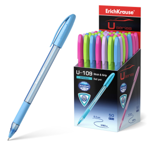 Ручка шариковая ErichKrause U-109 Spring Stick&Grip 1.0, Ultra Glide Technology, цвет чернил синий. 58109 ― Кнопкару. Саранск