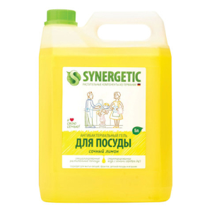 Гель для мытья посуды антибактериальный 5 л, SYNERGETIC "Лимон". 103500, 605560 ― Кнопкару. Саранск
