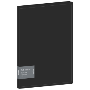 Папка с 30 вкладышами Berlingo "Soft Touch", 17мм, 700мкм, черная, с внутр. карманом. DB4_30980,338185 ― Кнопкару. Саранск
