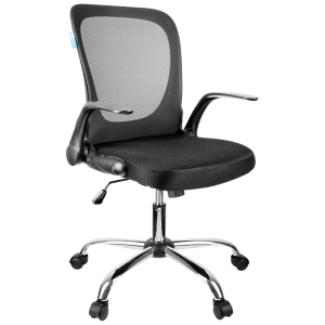 Кресло оператора Helmi HL-M04 "Active", ткань, спинка сетка черн/сиденье TW черн, рег. подлокот, хром. 283160 ― Кнопкару. Саранск