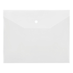 Папка-конверт на кнопке СТАММ А5+, 150мкм, пластик, прозрачная, бесцветная. ММ-32276, 343174