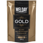 Кофе растворимый WELDAY «GOLD» 500 г, БРАЗИЛИЯ, арабика, сублимированный, в упаковке Zip-Lock. 622673